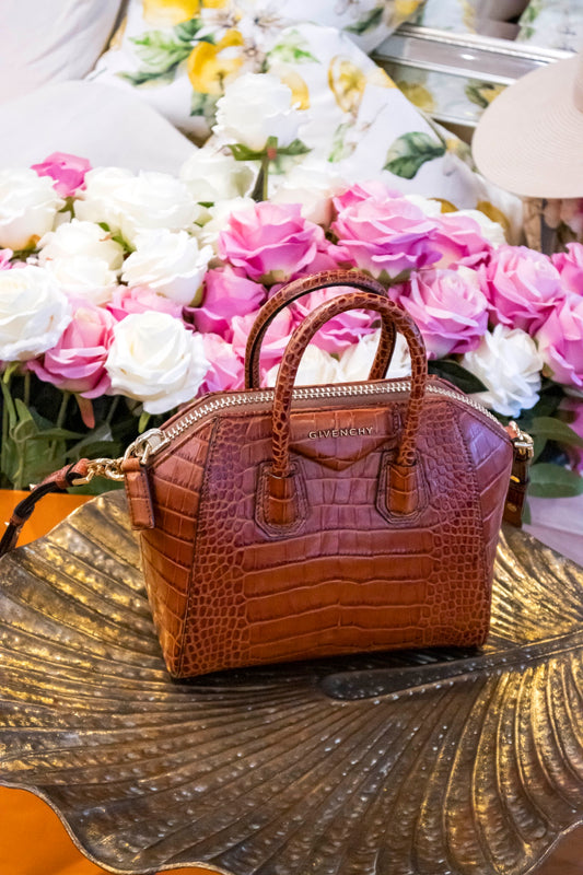 Givenchy - Alligator Embossed Antigona Shoulder Bag