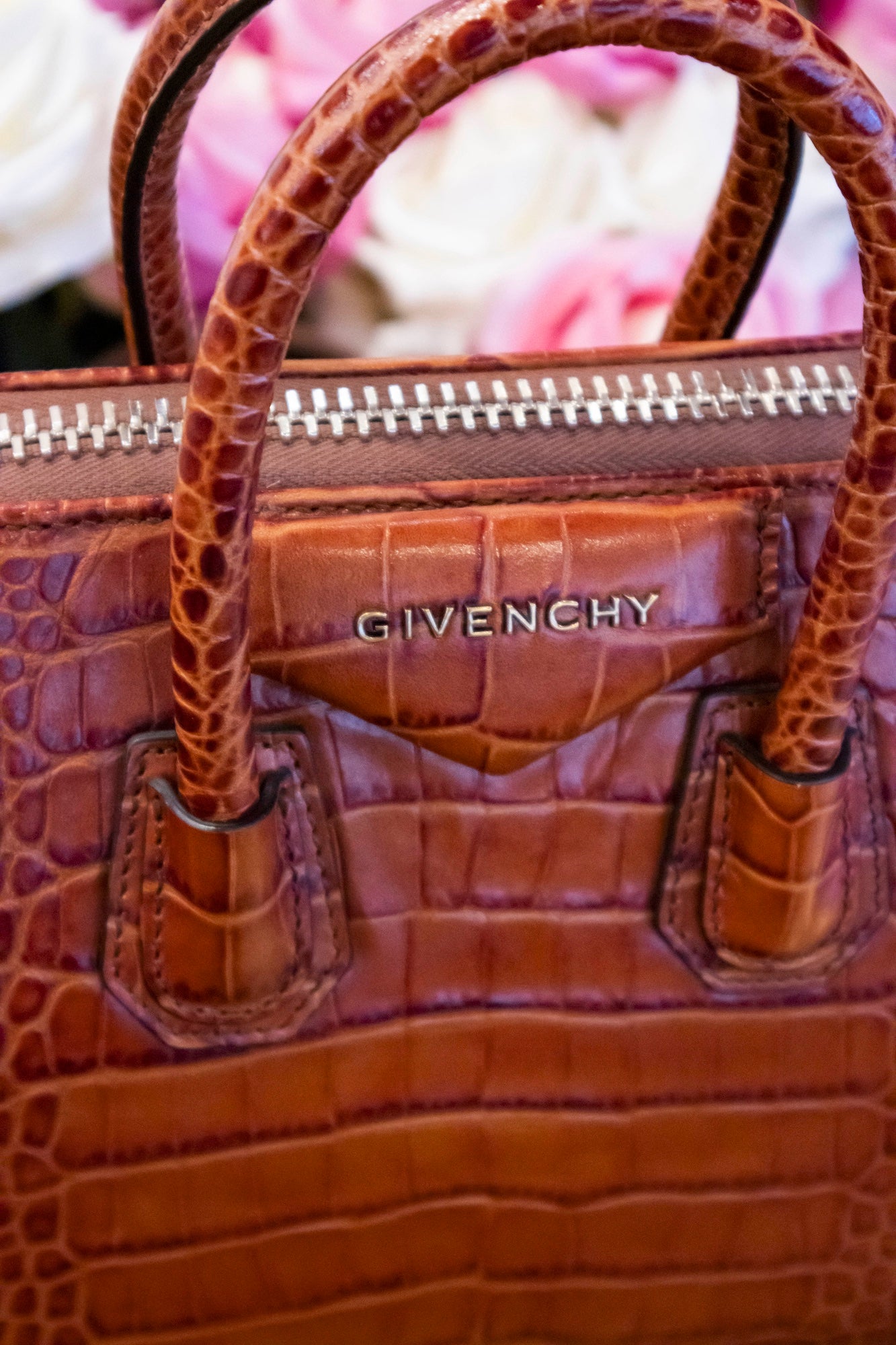 Givenchy - Alligator Embossed Antigona Shoulder Bag