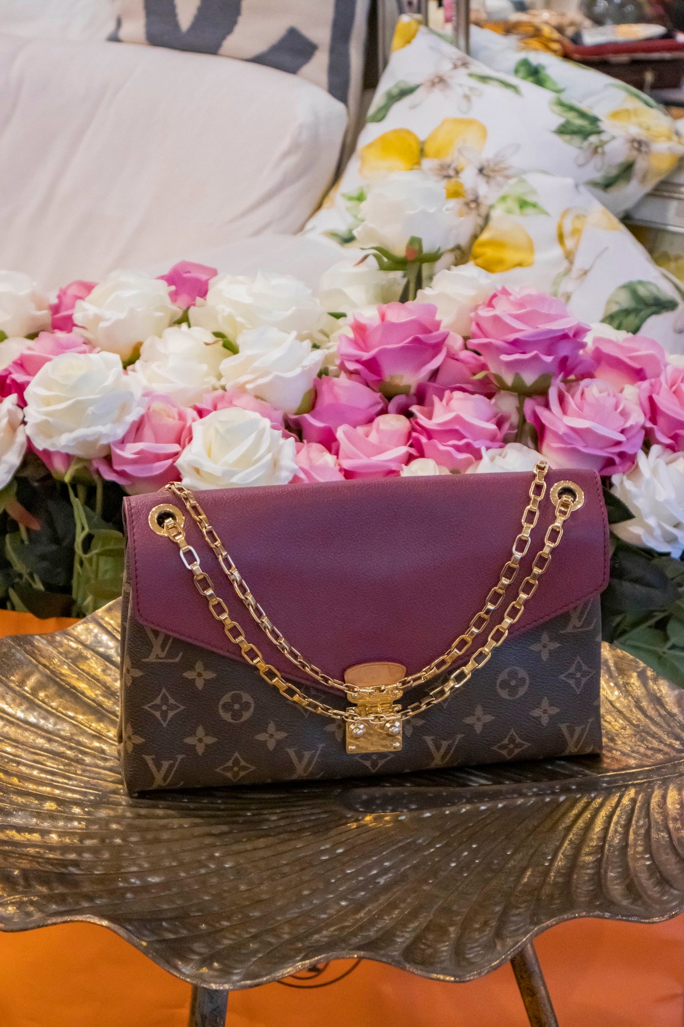 Louis Vuitton - Pallas Chain Noir Handtasche Dunkelviolett