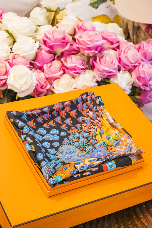 Hermès - Carré 90 Rencontre Oceane Seidentuch Bunt
