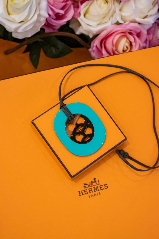 Hermès - Hornkette Türkis - Grün