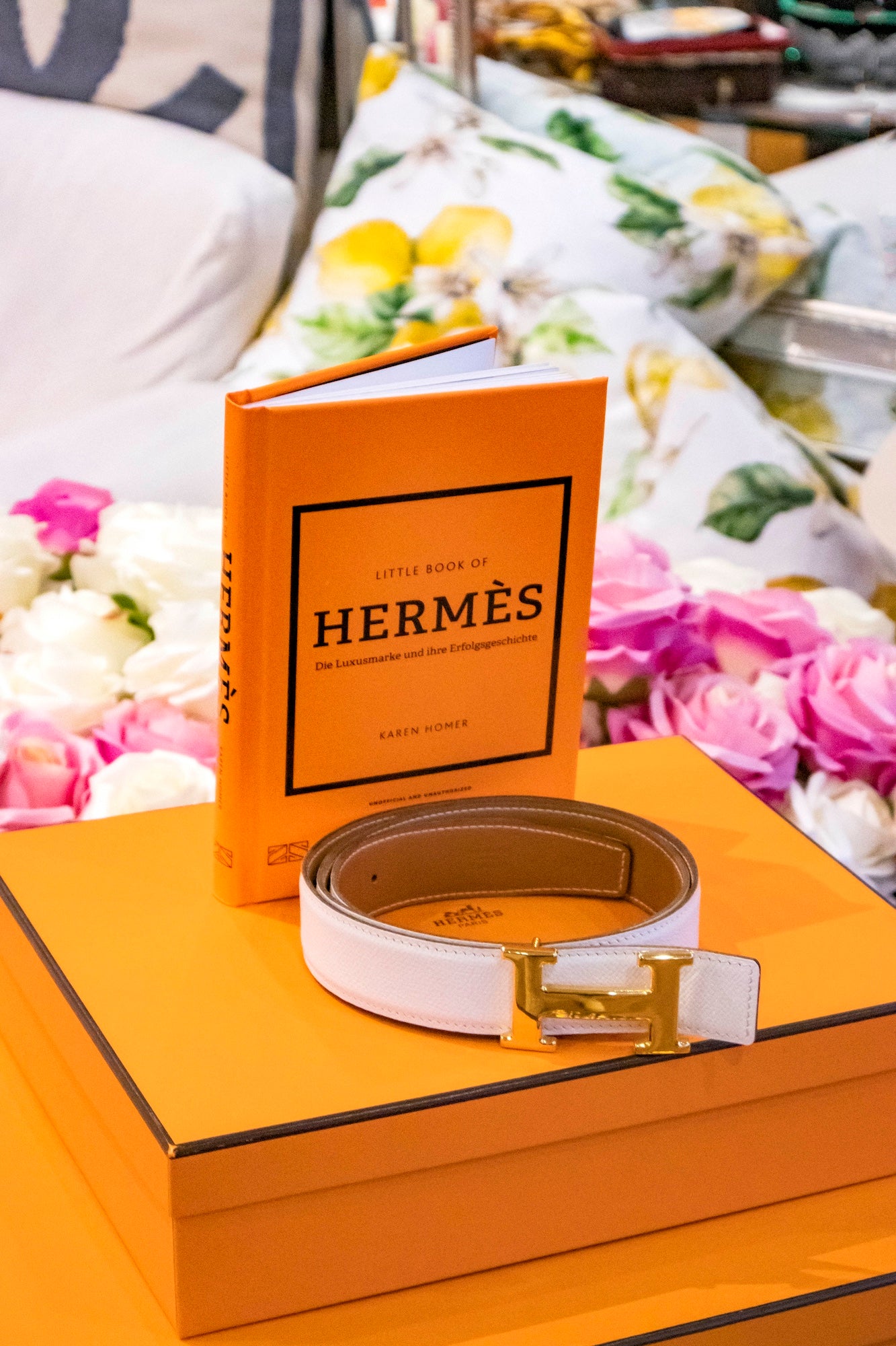 Hermès - Wendegürtel Weiss Epsom Leder - Gold Swift Leder