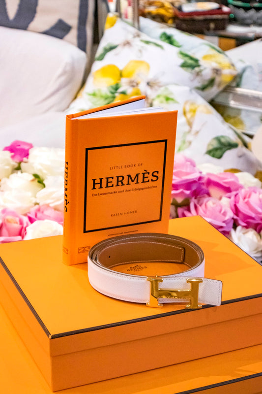 Hermès - Wendegürtel Weiss Epsom Leder - Gold Swift Leder