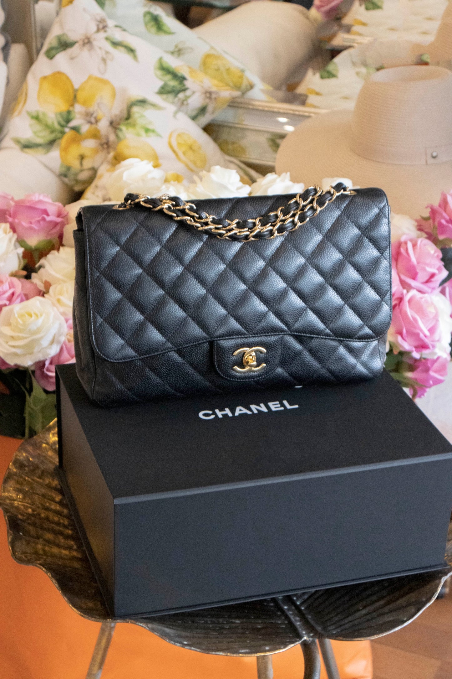 Chanel - Jumbo Double Flap Bag schwarz Caviar Leder
