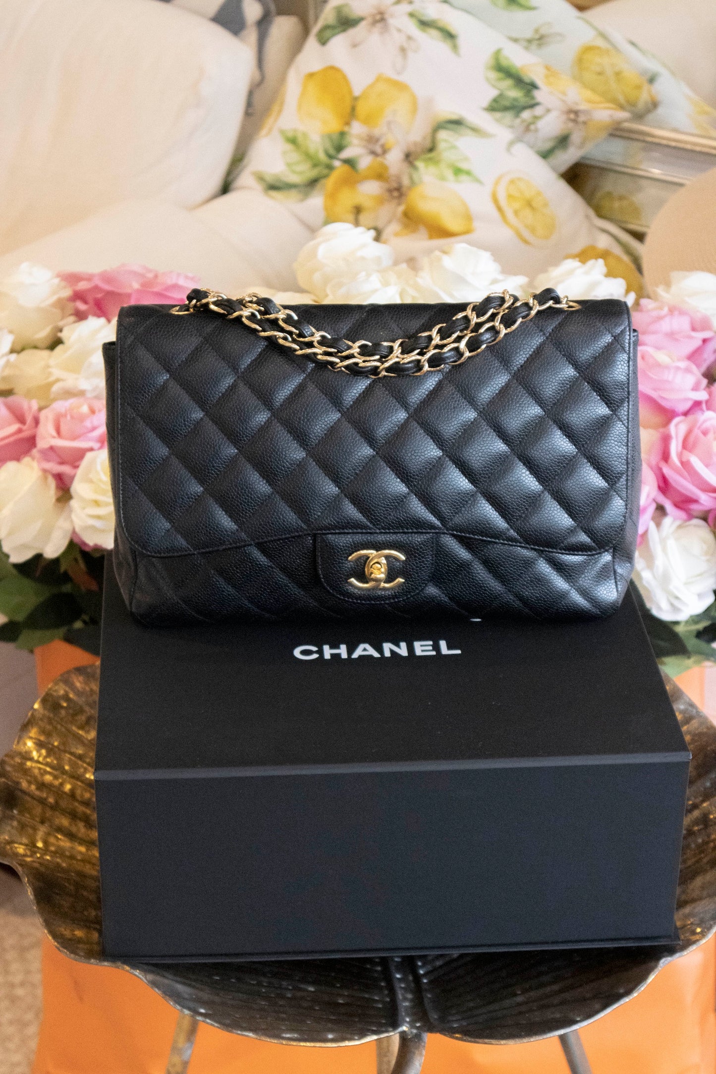 Chanel - Jumbo Double Flap Bag schwarz Caviar Leder