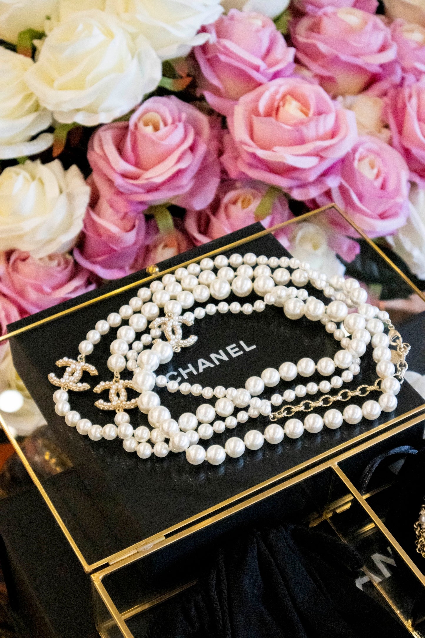 Chanel - CC Perlenkette lang Jubiläum 100 Jahre Chanel