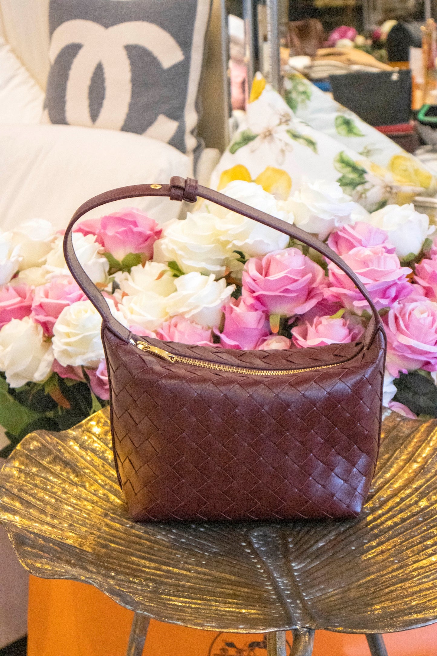 Bottega Veneta - Burgundy Wallace Leather Shoulder Bag