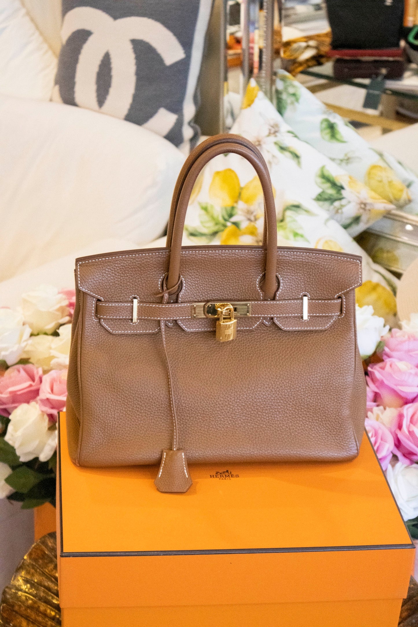 Hermès - Birkin Bag 30 Gold Taurillon Clemence Leder