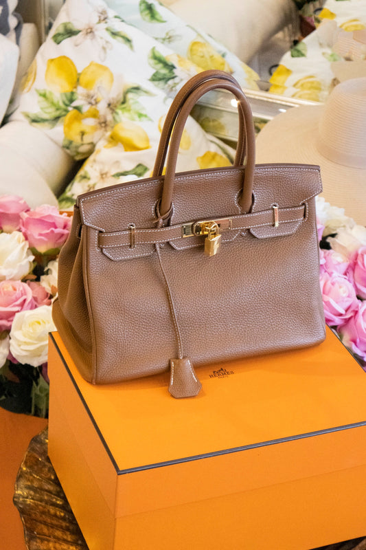Hermès - Birkin Bag 30 Gold Taurillon Clemence Leder