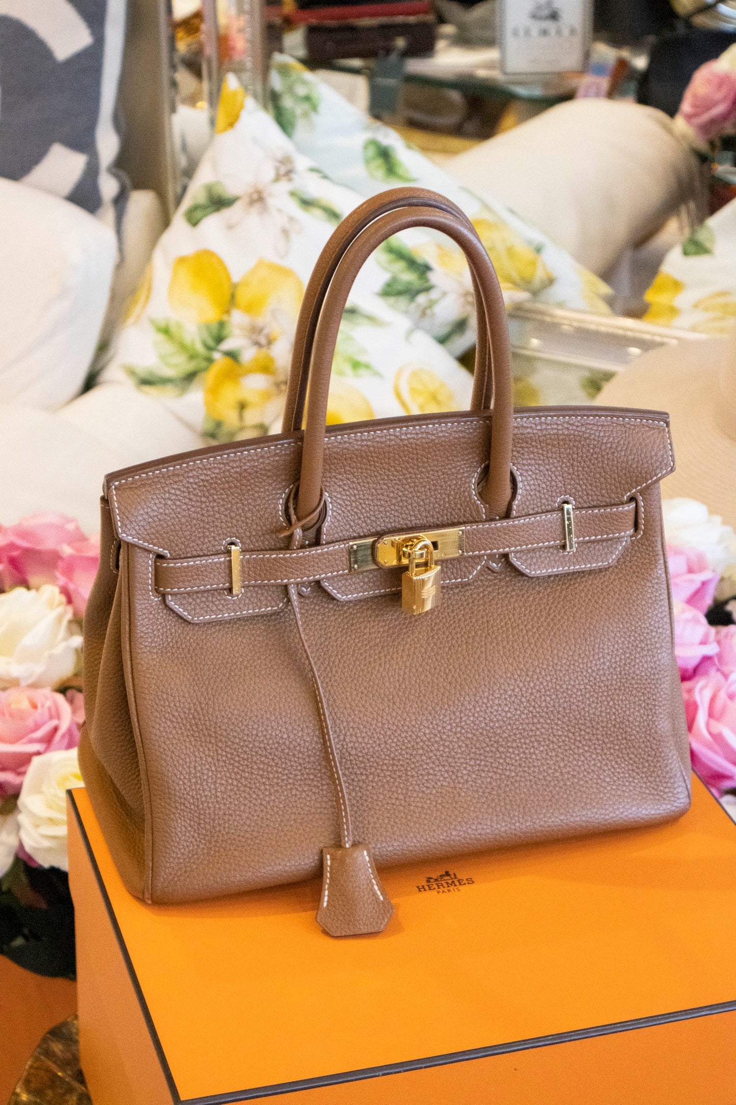 Hermès - Birkin Bag 30 Gold Taurillon Clemence Leder