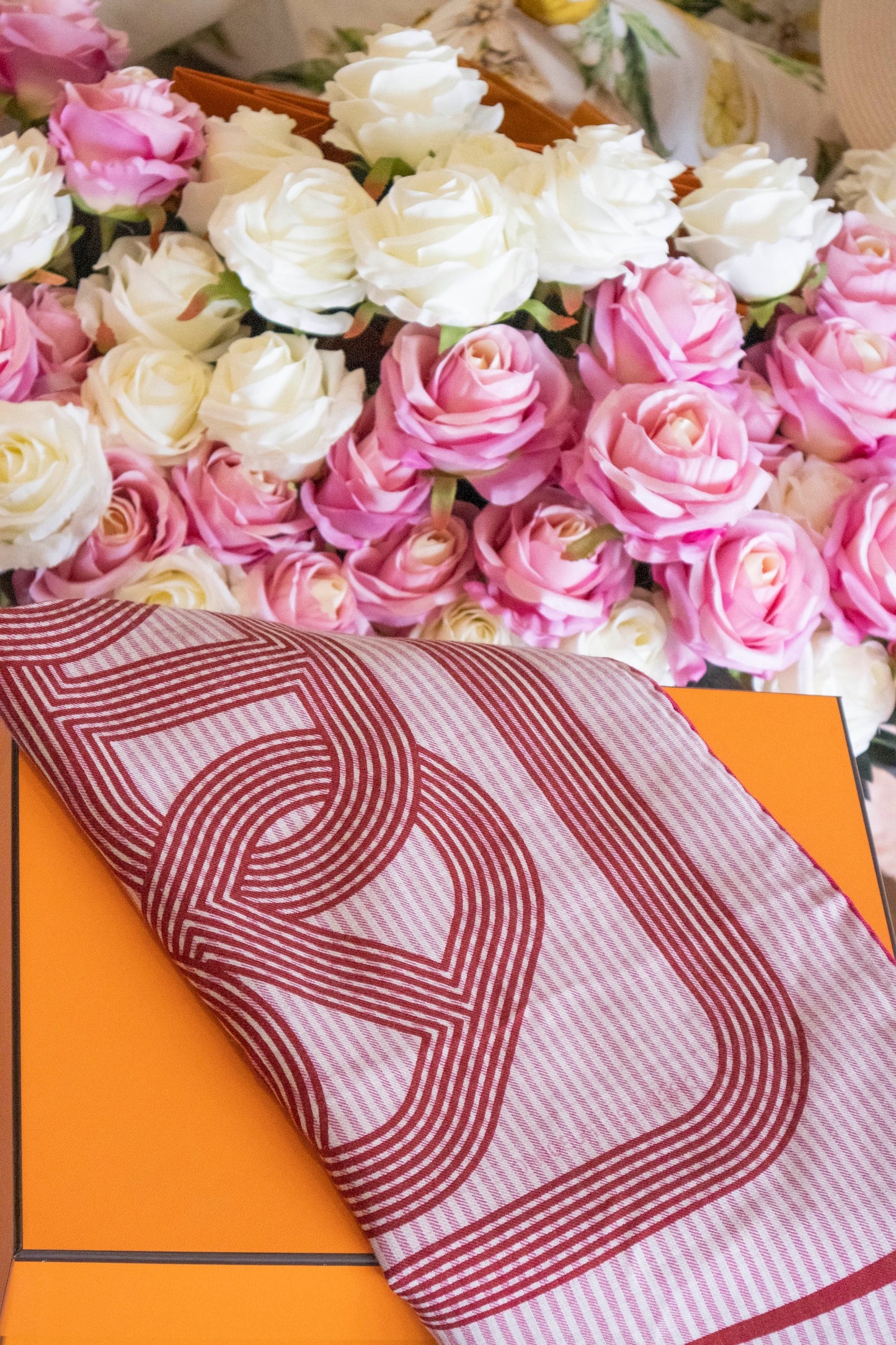 Hermès - Cashmere Schal rosa