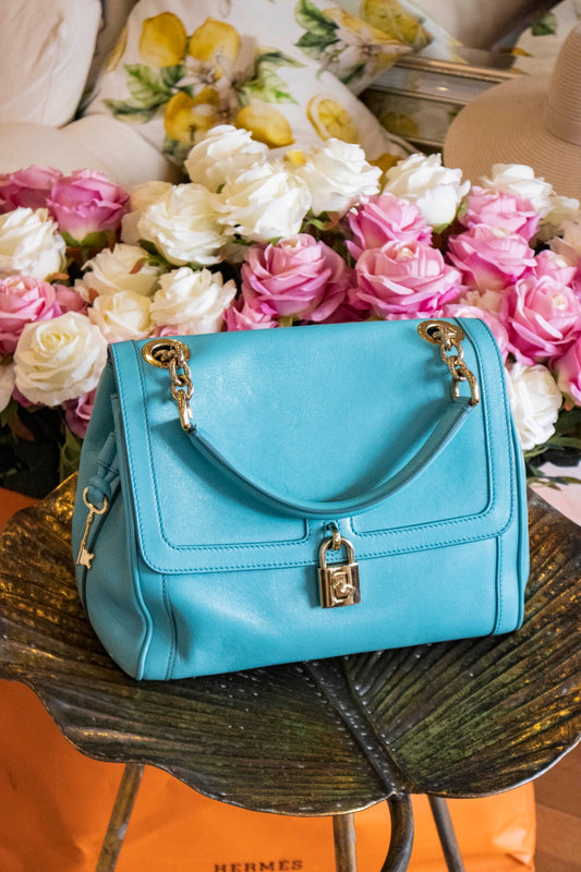 Dolce & Gabbana - Crossbody Bag türkis Goldene Hardware