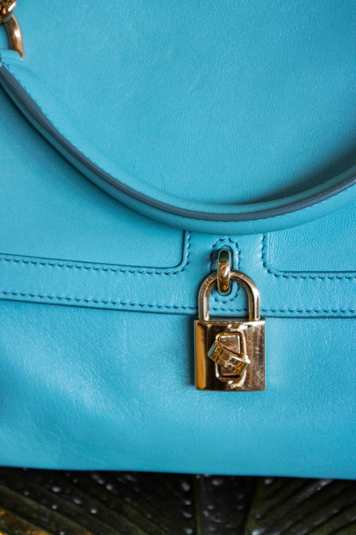 Dolce & Gabbana - Crossbody Bag türkis Goldene Hardware