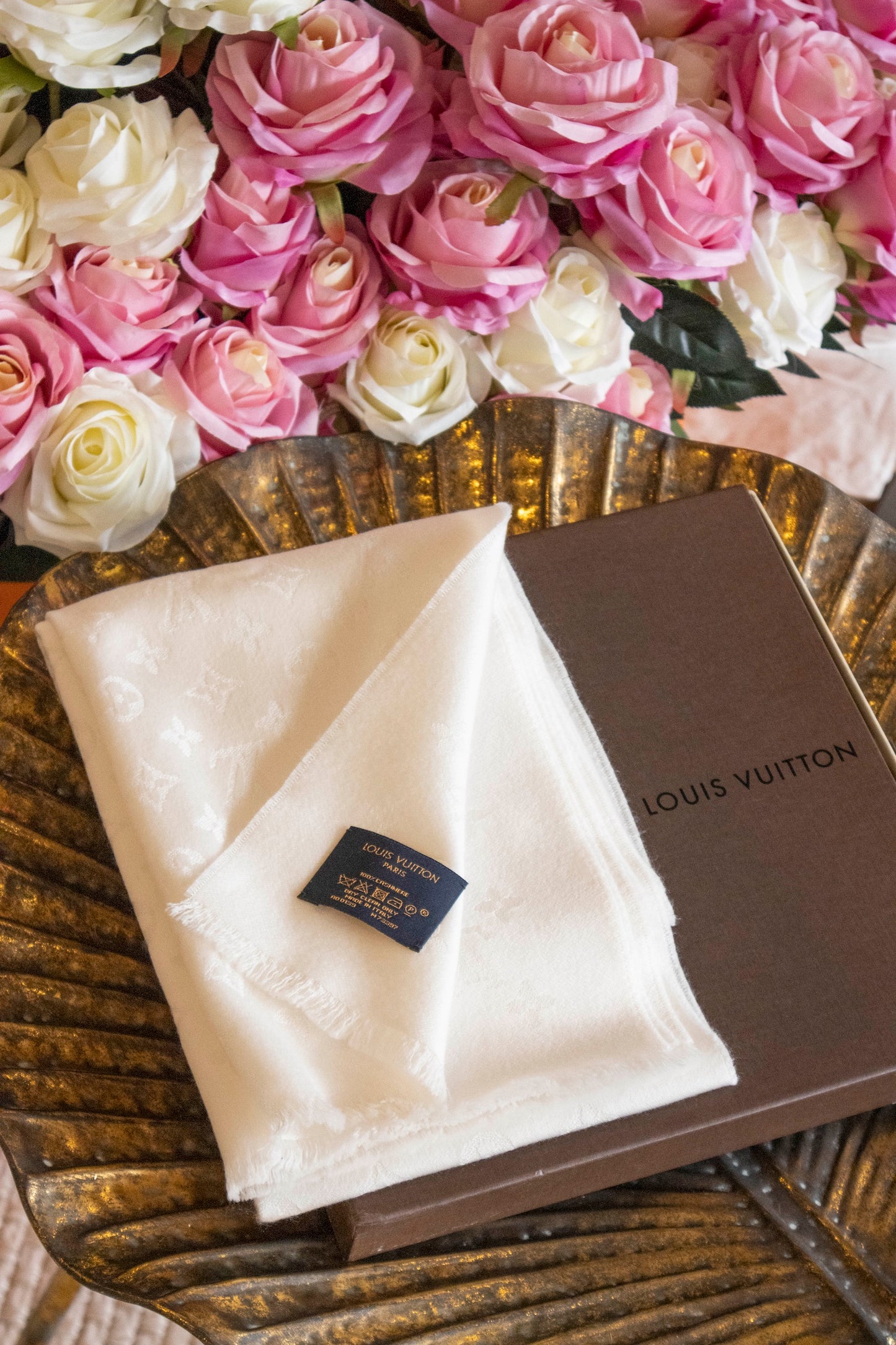 Louis Vuitton - Cashmere Schal weiss