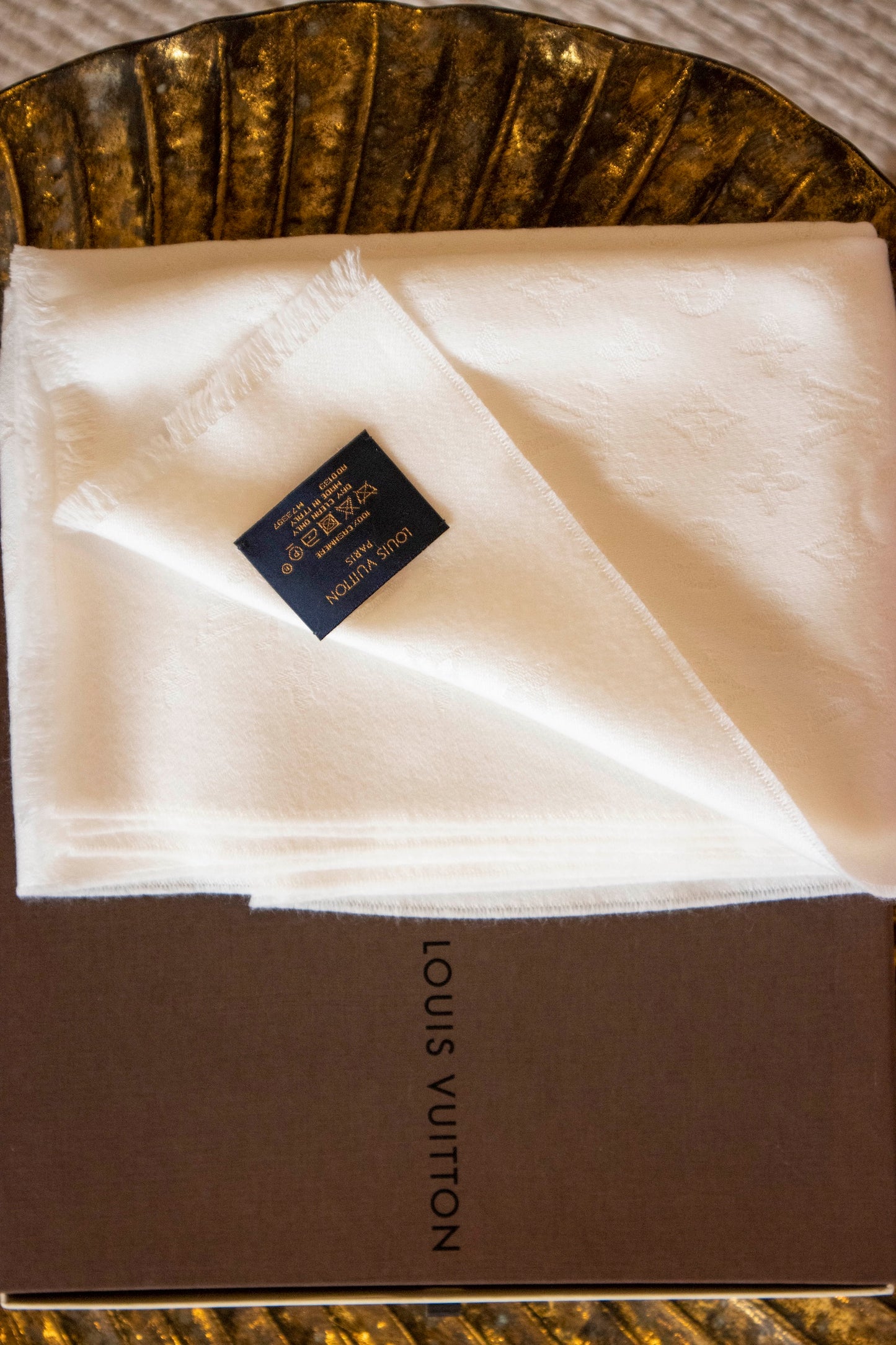 Louis Vuitton - Cashmere Schal weiss