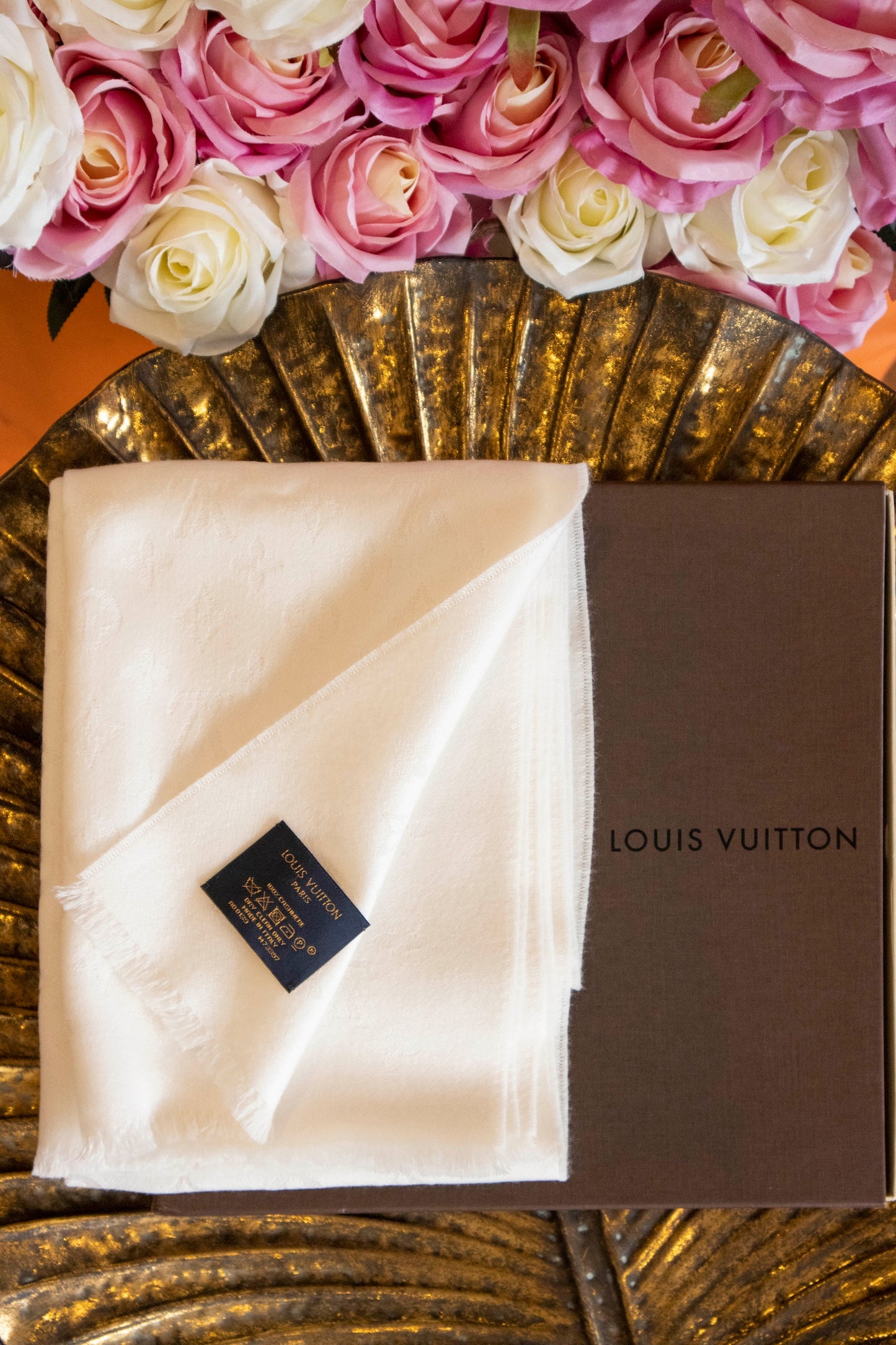 Louis Vuitton - Cashmere Schal weiss