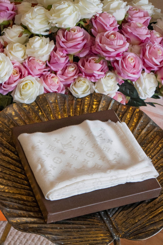 Louis Vuitton - Cashmere Schal weiss