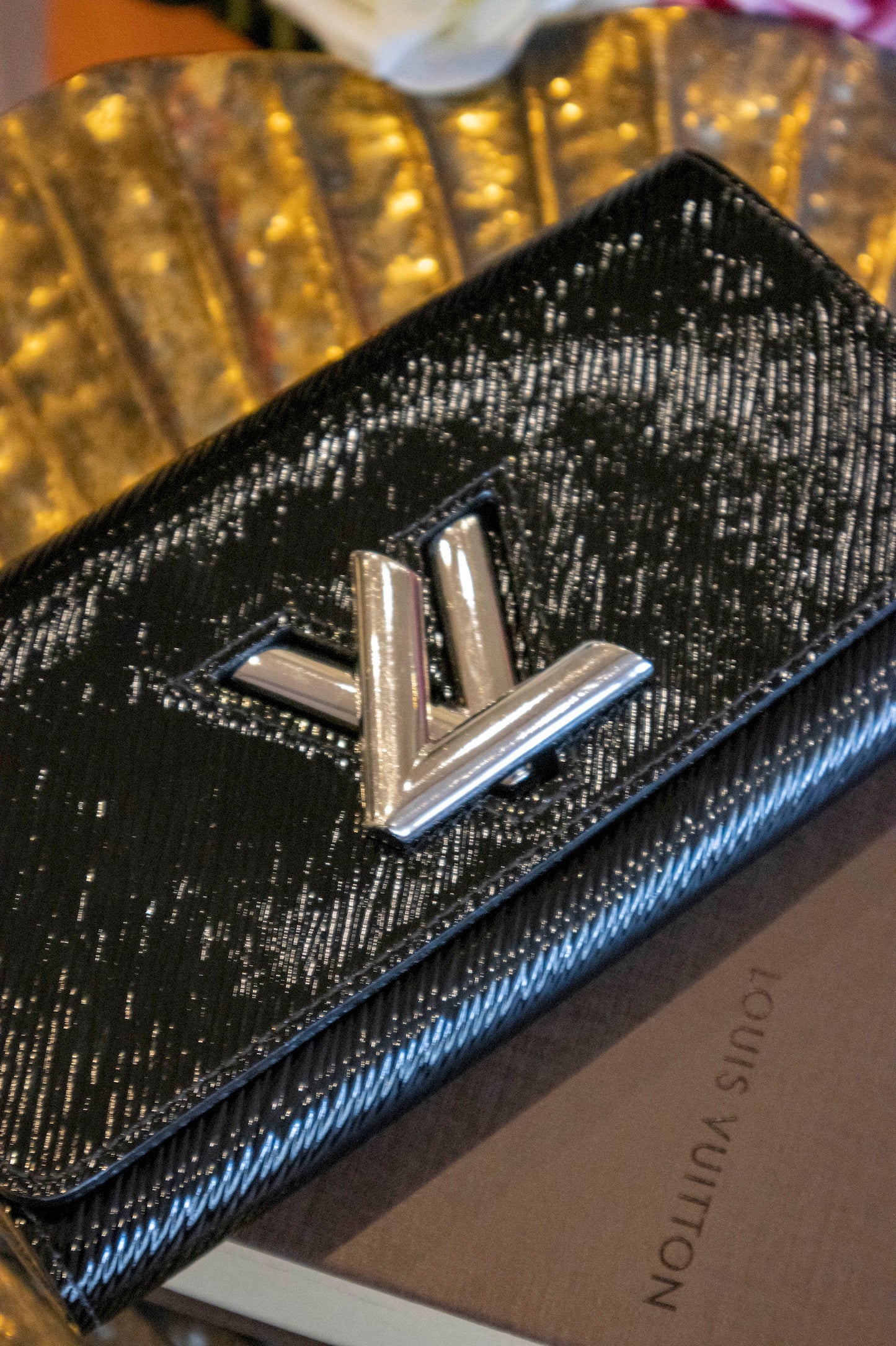 Louis Vuitton - Geldbörse Lackleder schwarz silberner Verschluss
