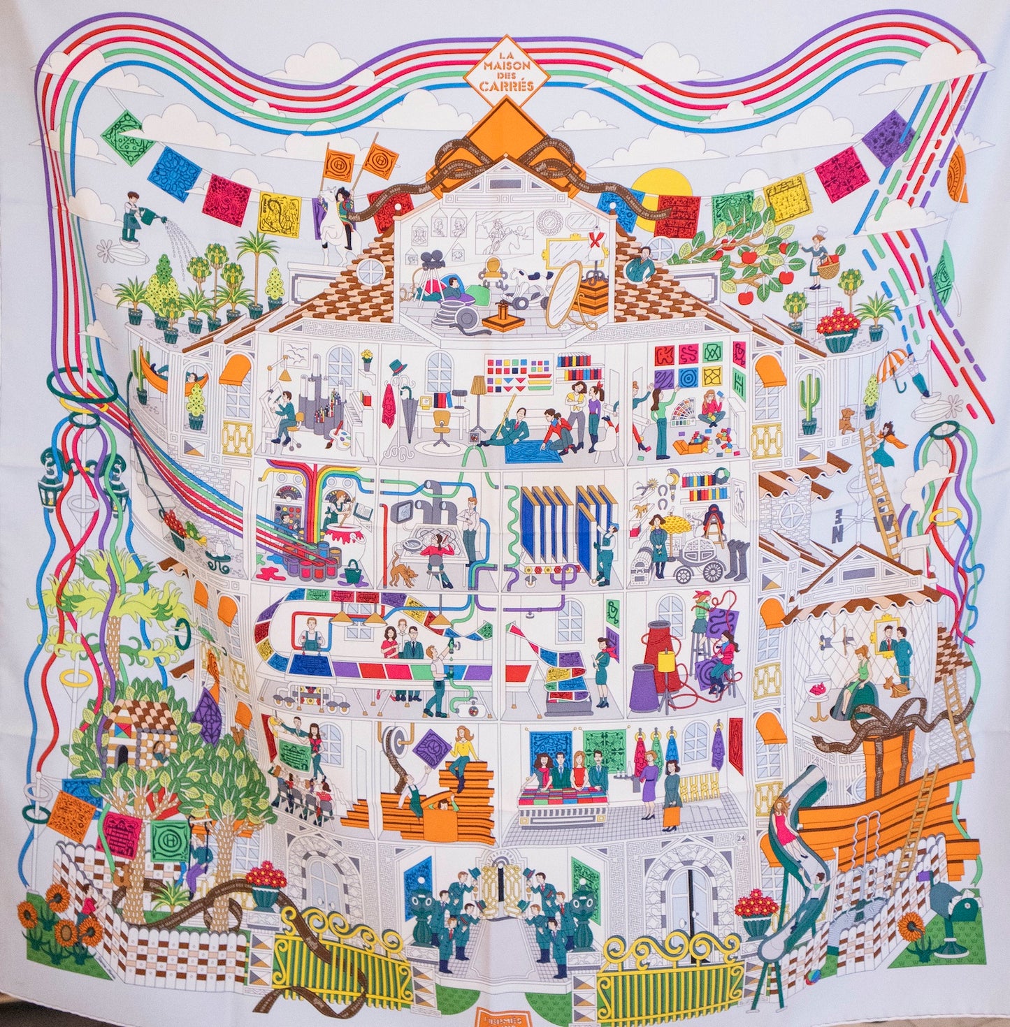 Hermès - Seidentuch 90 "La Maison des Carres"