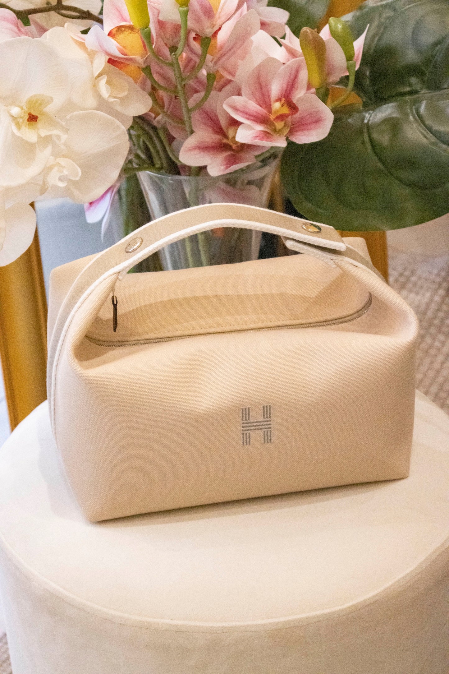 Hermès - Kulturbeutel Brides à Brac grosses Modell Naturelle aus Baumwolle