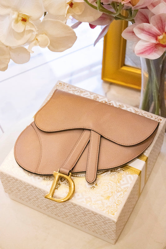 Christian Dior - Saddle Gürteltasche Rose genarbtes Kalbsleder