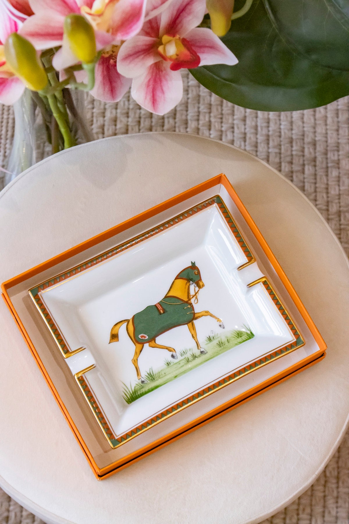 Hermès - Aschenbecher Cheval Déco grün