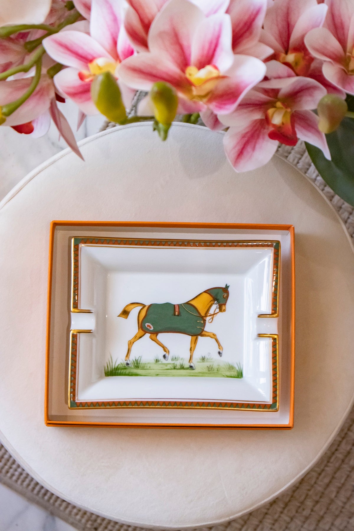 Hermès - Aschenbecher Cheval Déco grün
