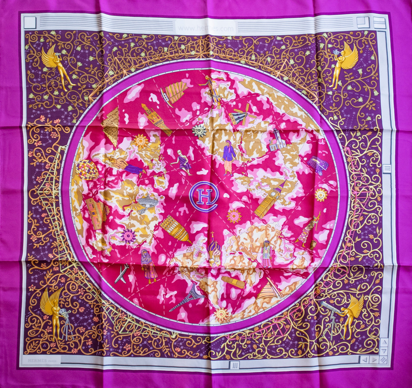 Hermès - Seidentuch 90 Fuchsia
