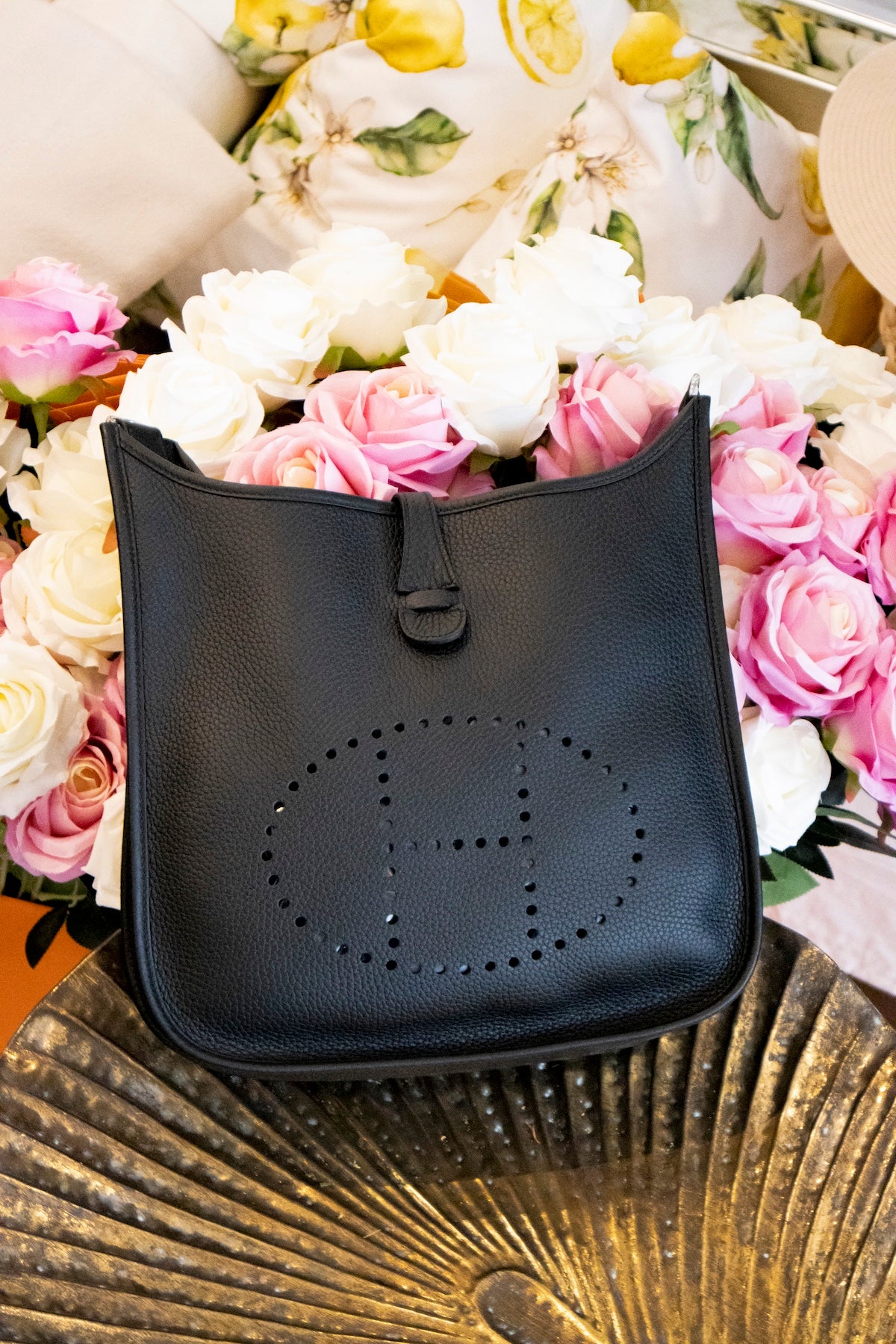 Hermès - Evelyne 29 schwarz Taurillon Clemence Leder Silberne Hardware