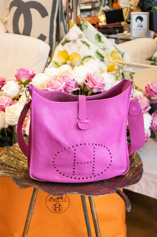 Hermès - Evelyne 33 pink Taurillon Clemence Leder Silberne Hardware