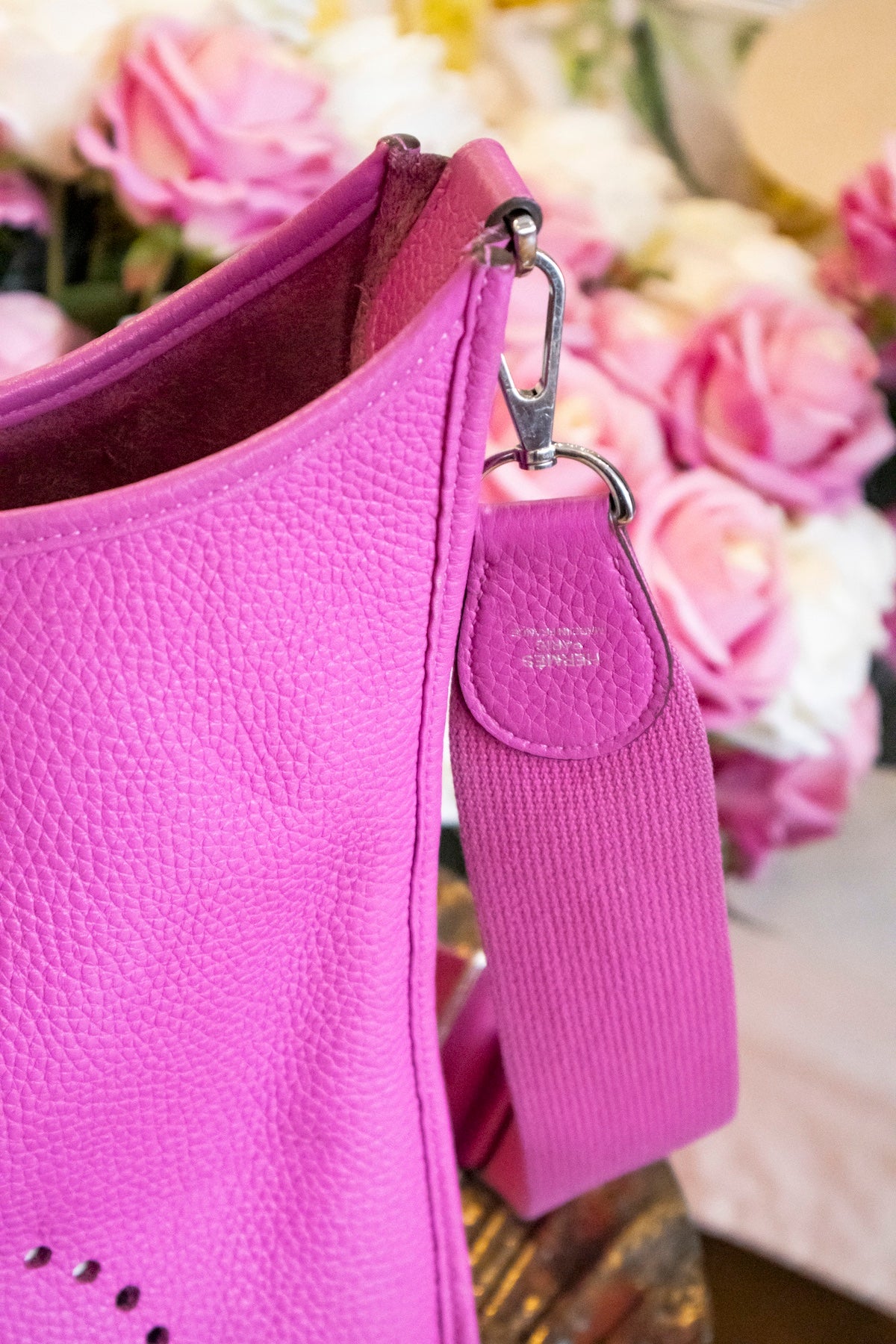 Hermès - Evelyne 33 pink Taurillon Clemence Leder Silberne Hardware