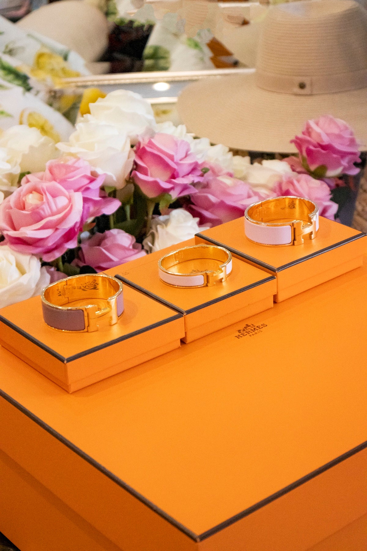 Hermès - Bracelet Clic Clac H Plaque or Rose Candeur Gelbgoldfarben