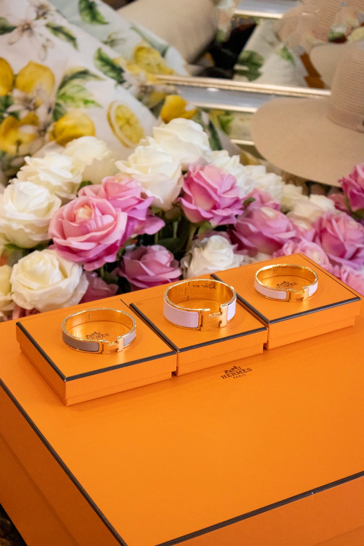 Hermès - Bracelet Clic Clac H Plaque or Rose Candeur Gelbgoldfarben