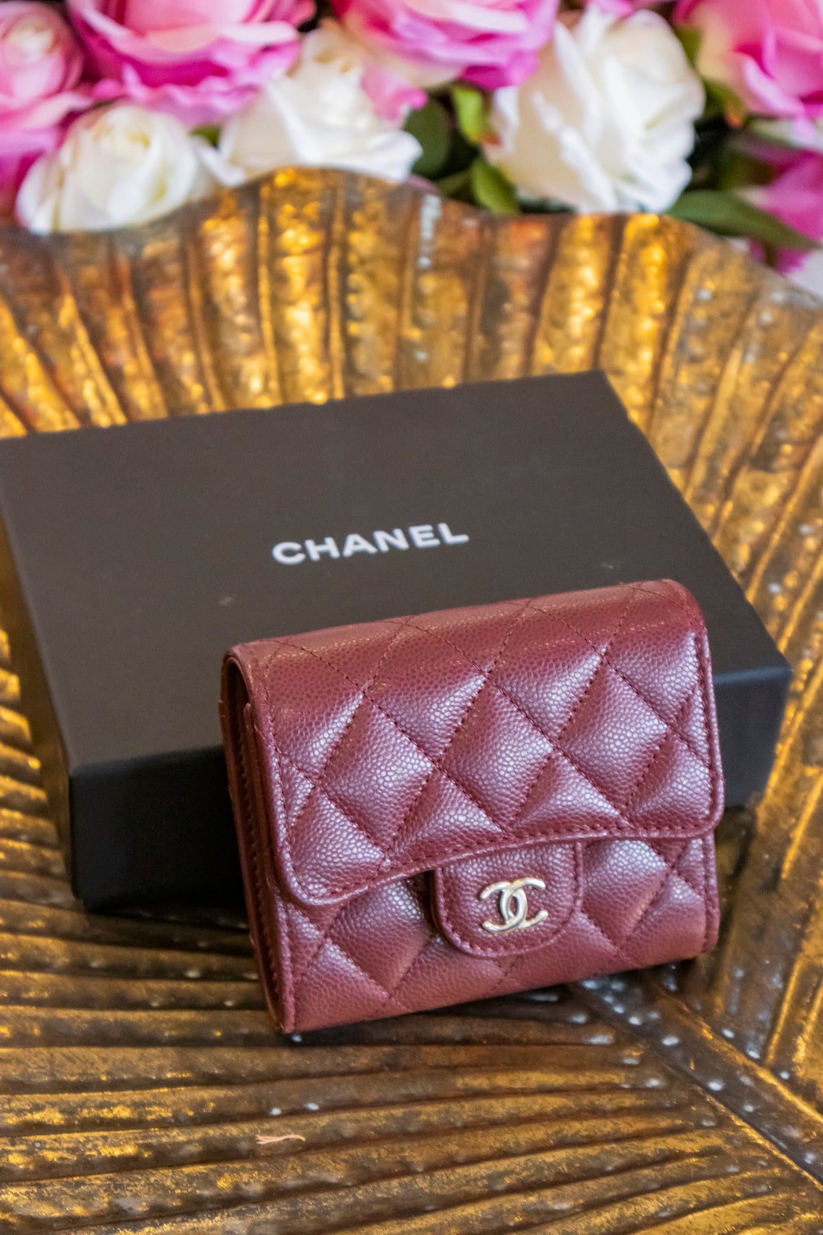 Chanel - Wallet Small Caviar Leder Goldene Hardware