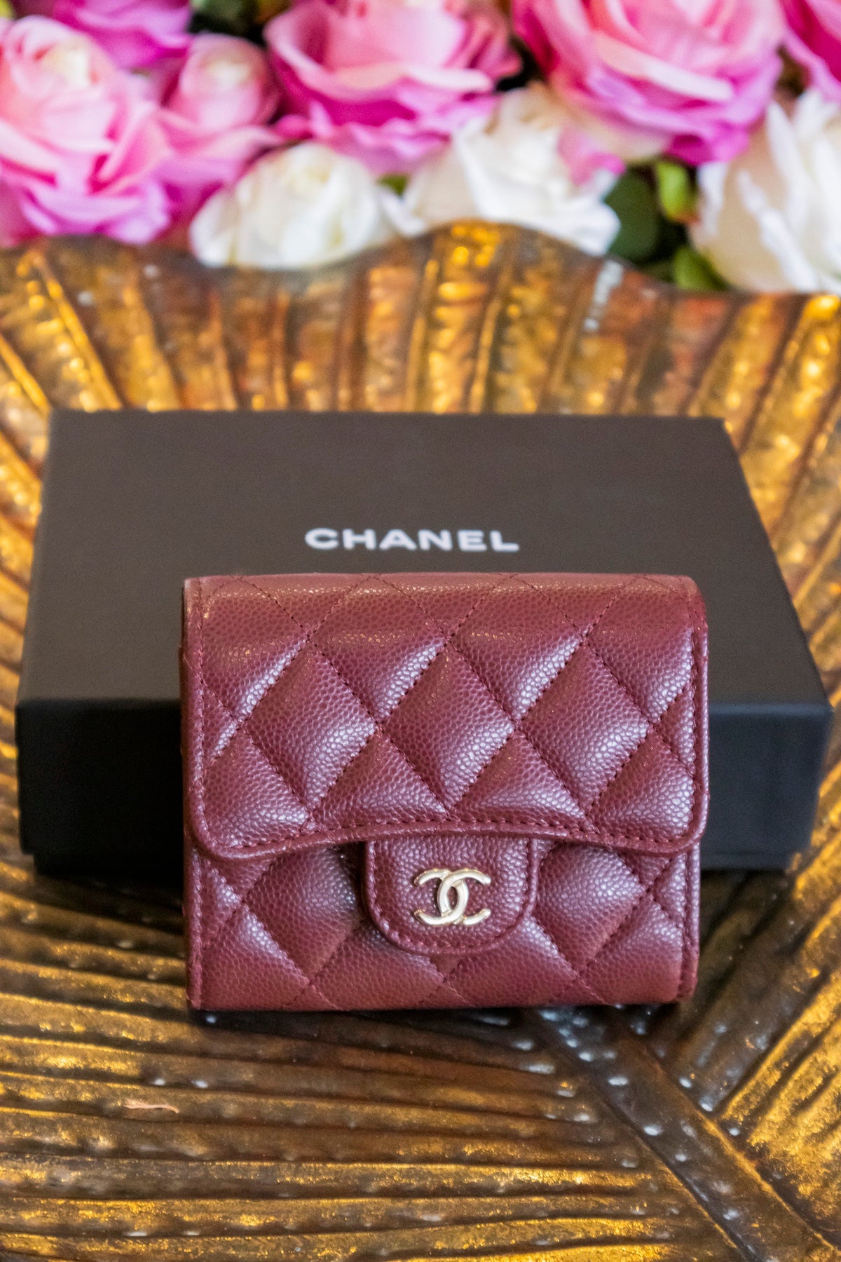 Chanel - Wallet Small Caviar Leder Goldene Hardware