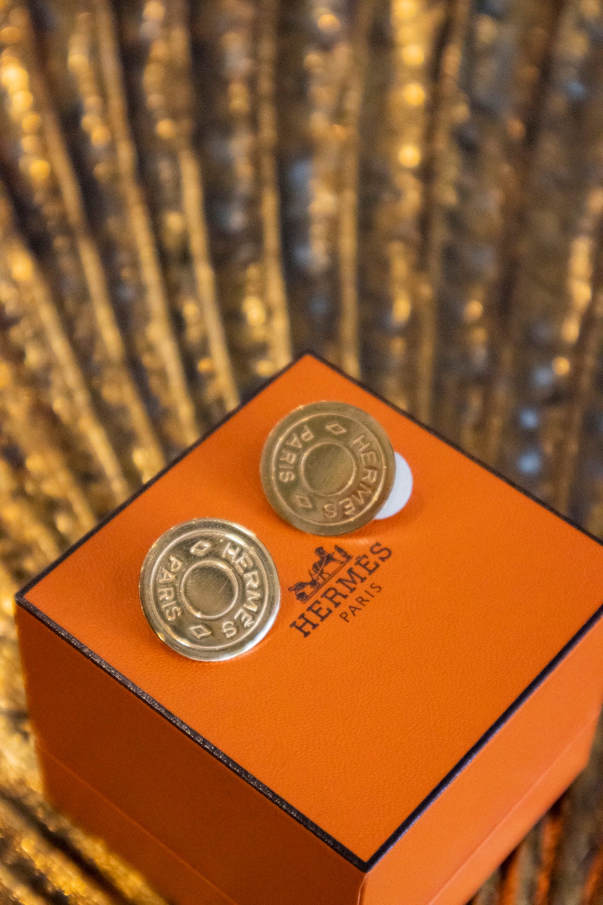 Hermès - Goldene Ohrringe Coin