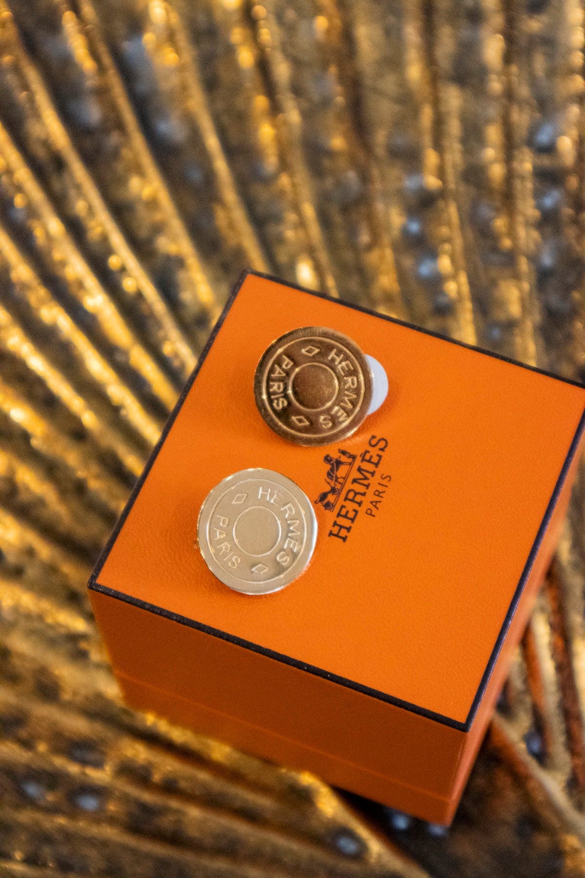 Hermès - Goldene Ohrringe Coin