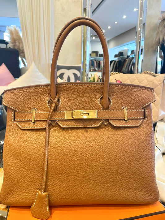 Hermès Birkin - 30 Gold Taurillon Clemence Golden Hardware
