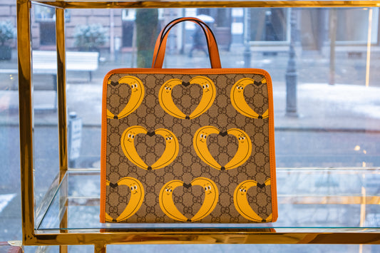 Gucci - Beige GG Supreme canvas BANANA PRINT Tote Bag