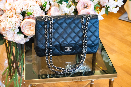 Chanel - Timeless Single Flap Maxi Jumbo Schwarz Caviar Leder