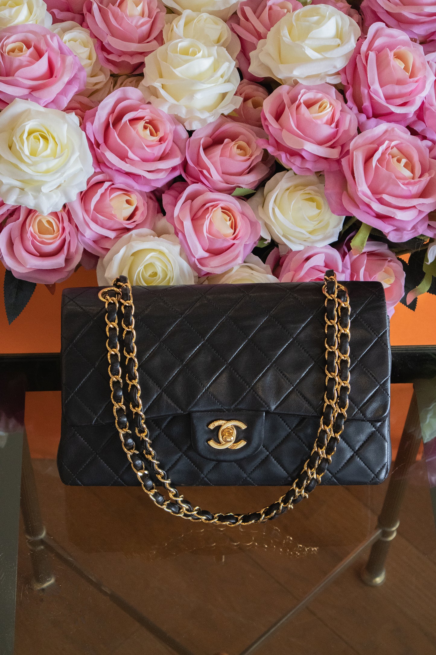 Chanel - Medium Double Flap Bag 24 kt vergoldete Hardware