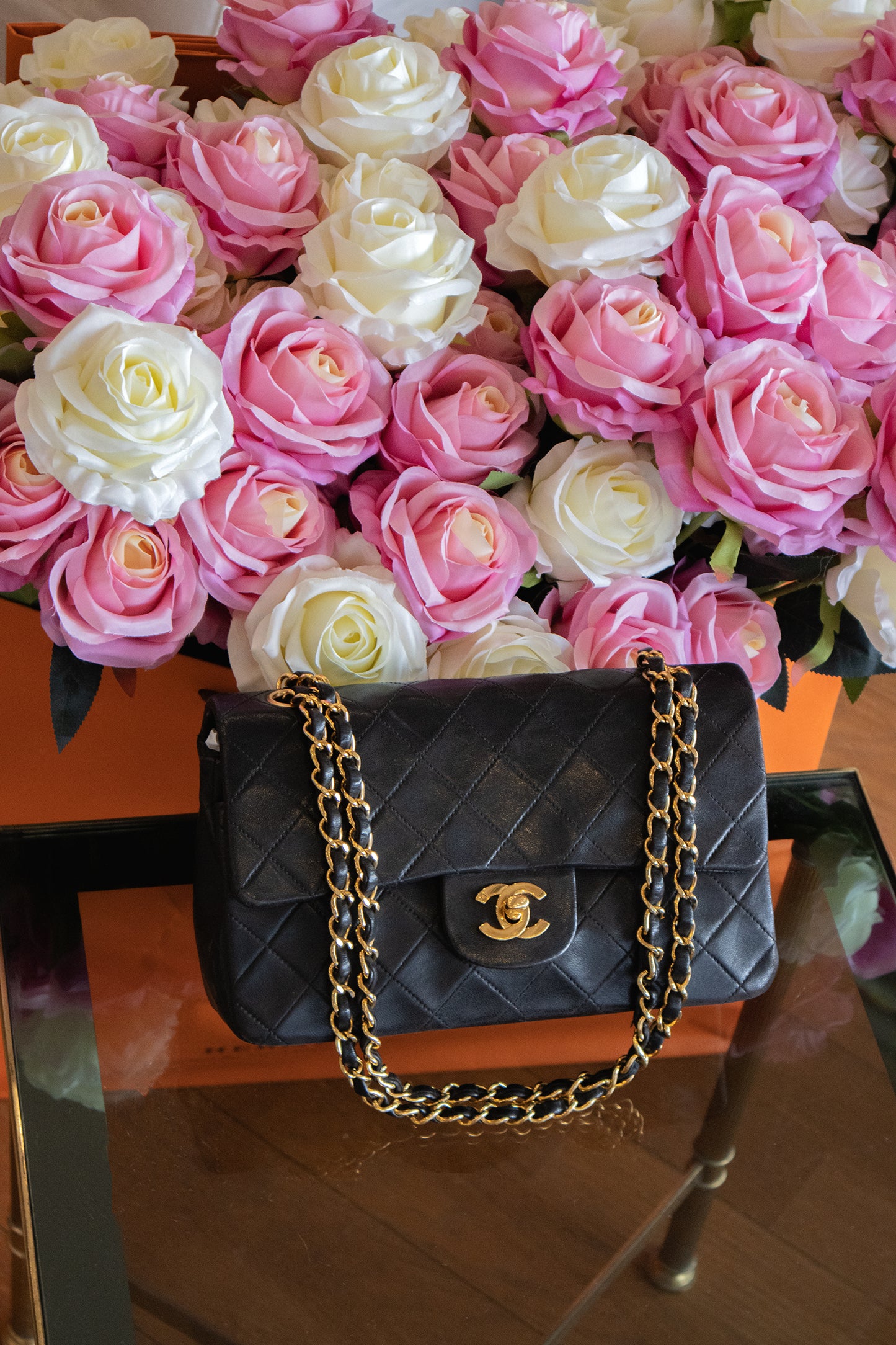 Chanel - Medium Double Flap Bag 24 kt vergoldete Hardware