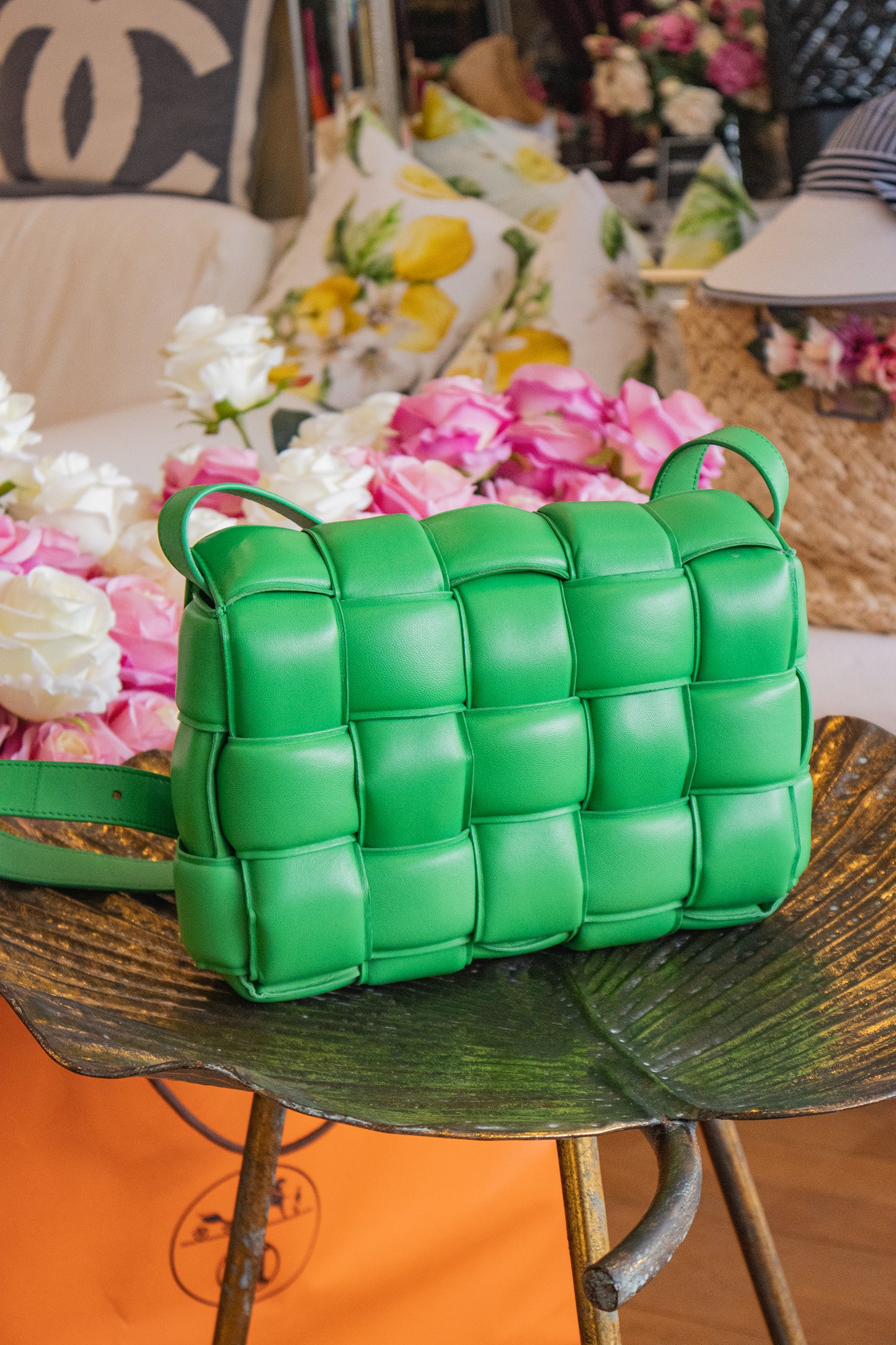 Bottega Veneta - Cassette Padded Leder Cross Body Grün