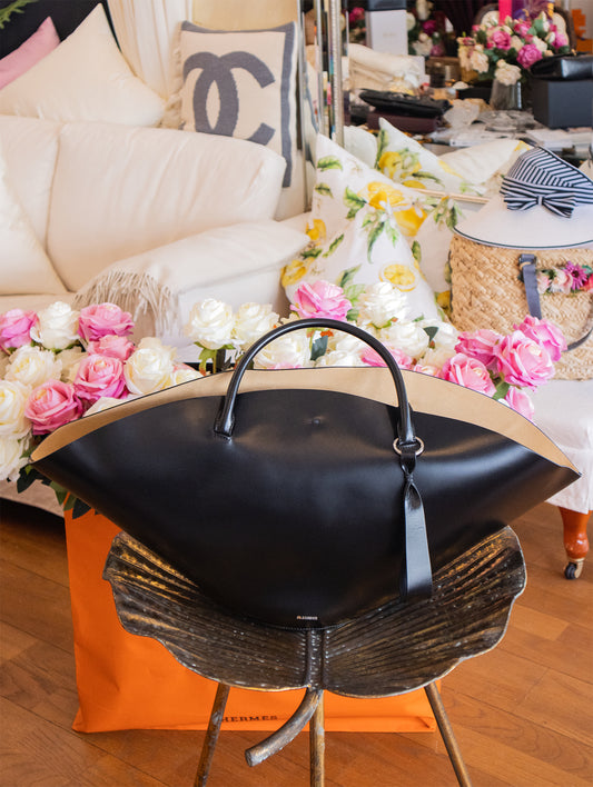 Jil Sander - Handtasche aus schwarzem Leder