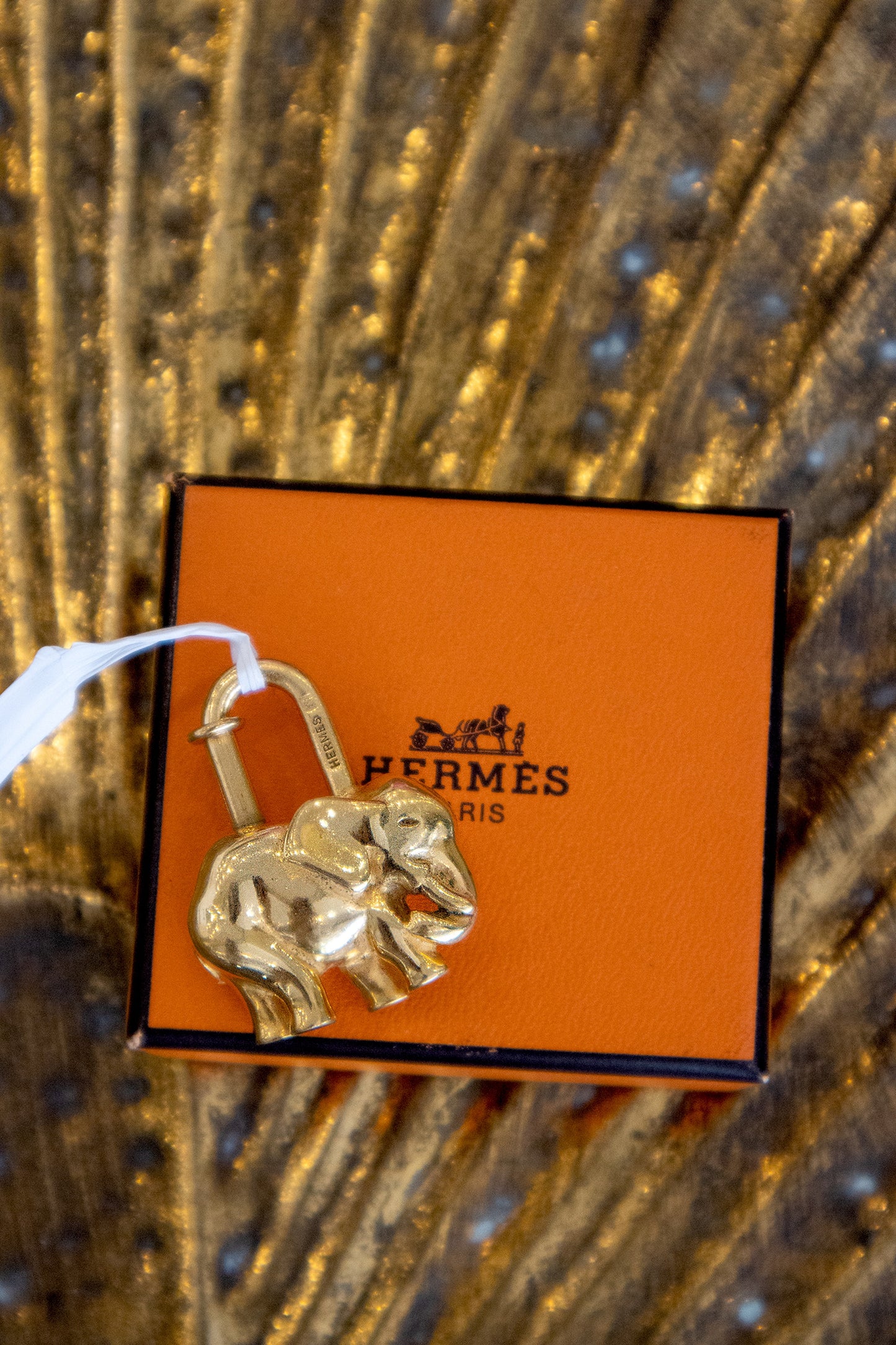 Hermès - Elefant Cadena Charm Schloss Gold Plated