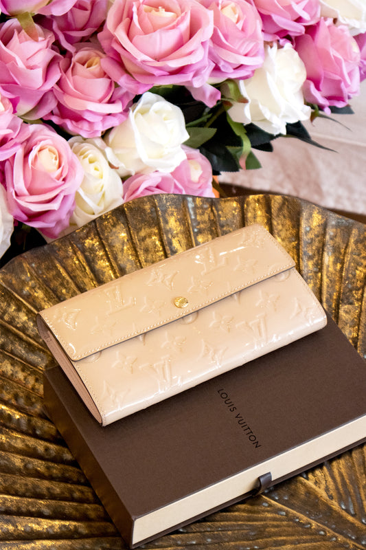 Louis Vuitton - Portemonnaies aus Leder in Beige