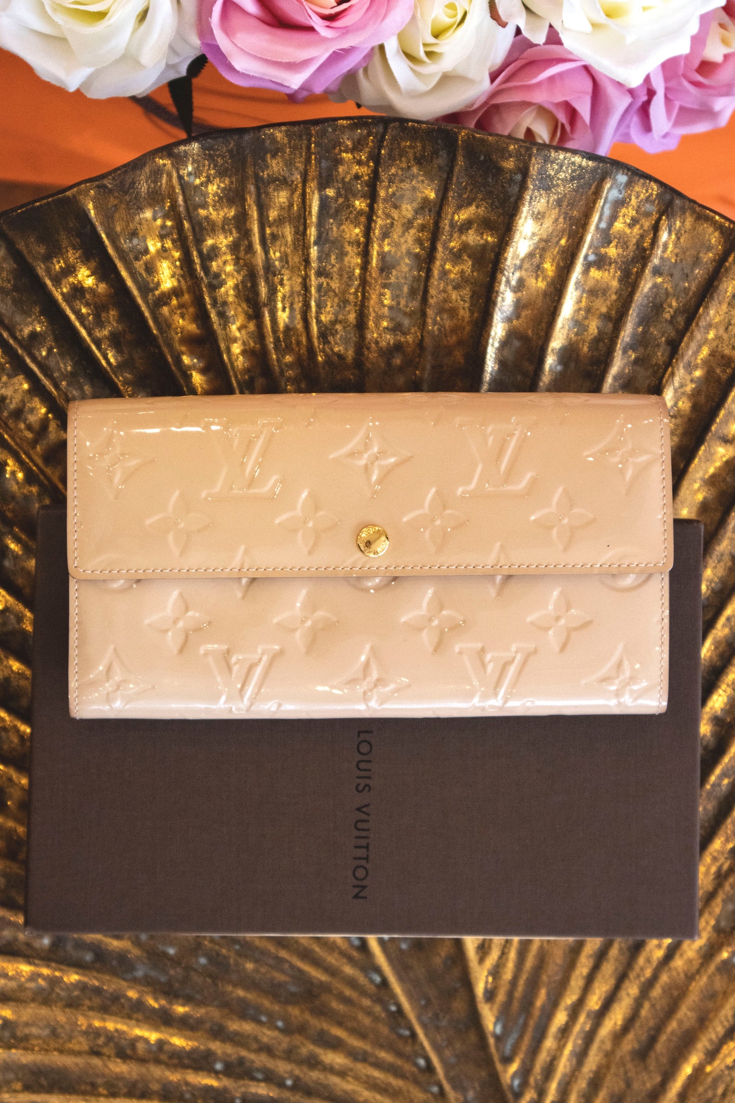 Louis Vuitton - Portemonnaies aus Leder in Beige