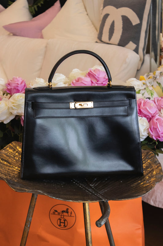 Hermès - Kelly 32 Handtasche Schwarz