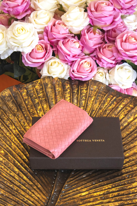 Bottega Veneta - Geldbörse Intrecciato Rosa