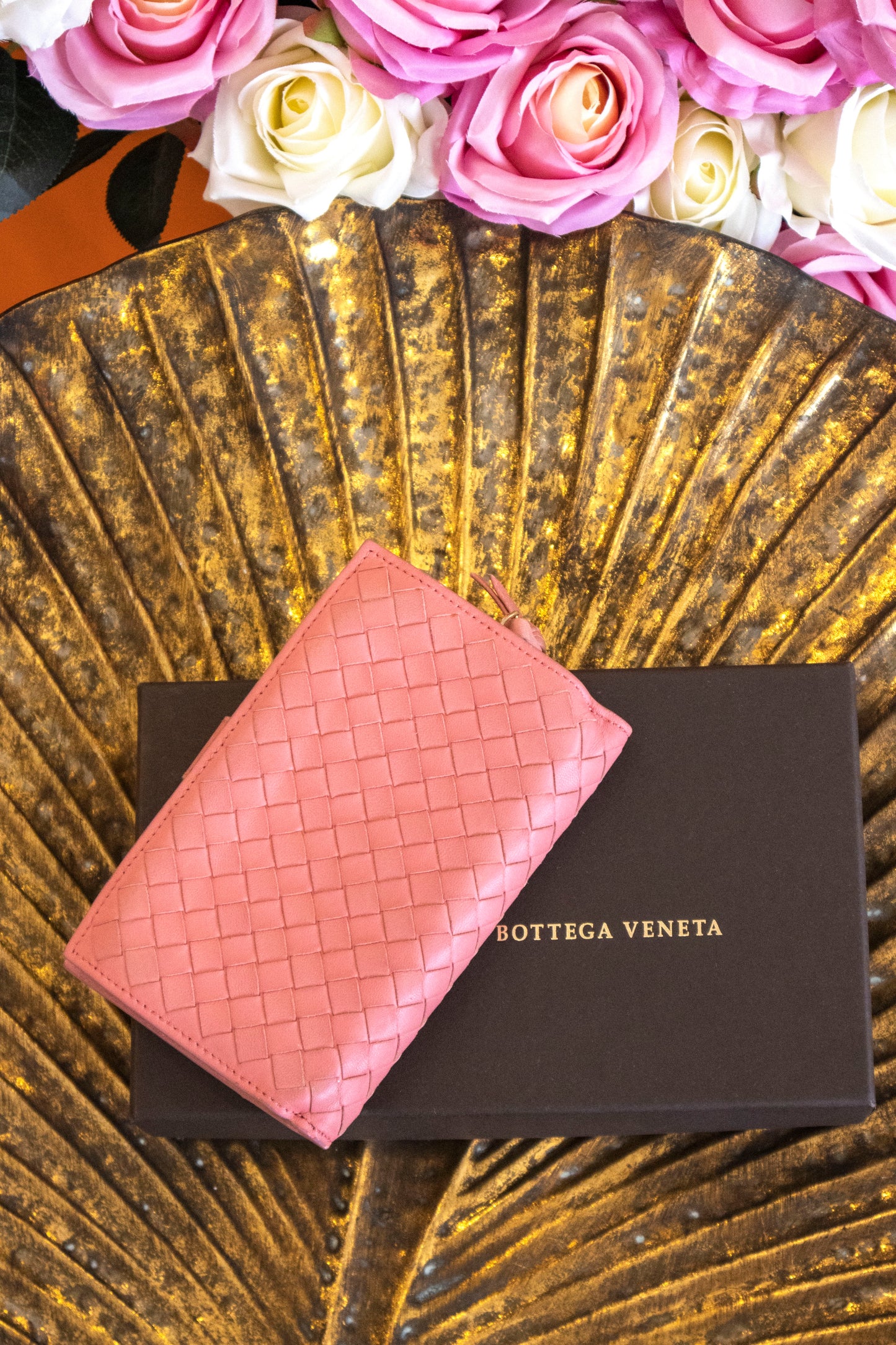 Bottega Veneta - Geldbörse Intrecciato Rosa